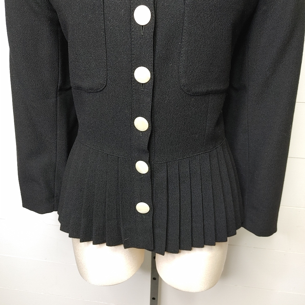 Vintage Miss V Valentino Pleated Hem Jacket Size 12 - Picture 5 of 15